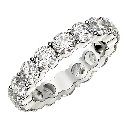 Round Cut Lab Grown Diamond Eternity Ring in 14k White Gold (4 cttw FG/VS2) Bids.com