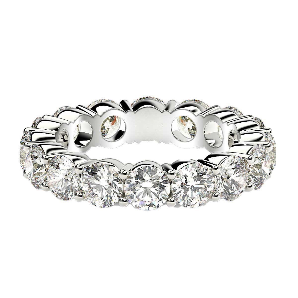 Round Cut Lab Grown Diamond Eternity Ring in 14k White Gold (4 cttw FG/VS2) Bids.com