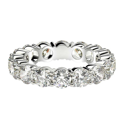 Round Cut Lab Grown Diamond Eternity Ring in 14k White Gold (4 cttw FG/VS2) Bids.com