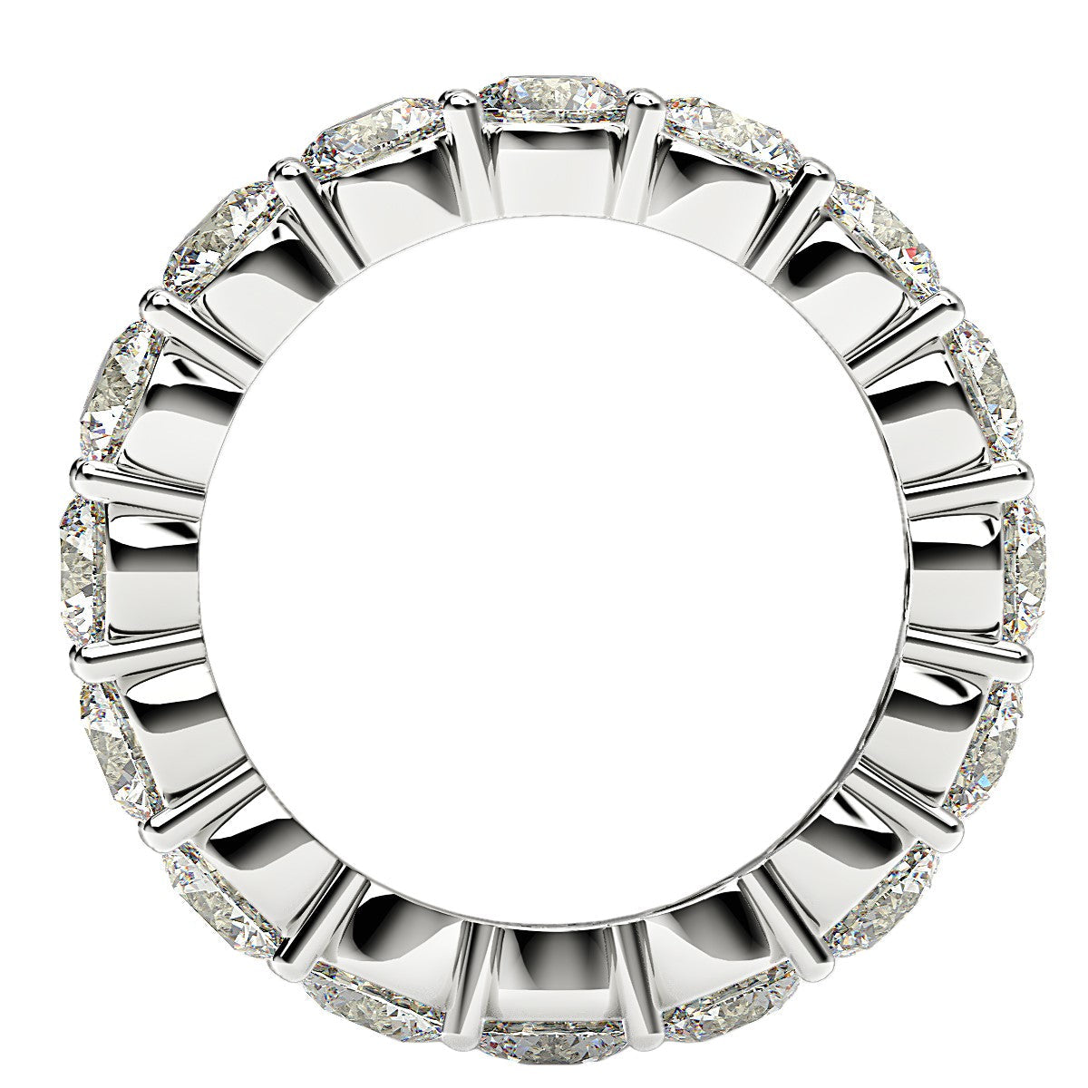 Round Cut Lab Grown Diamond Eternity Ring in 14k White Gold (4 cttw FG/VS2) Bids.com