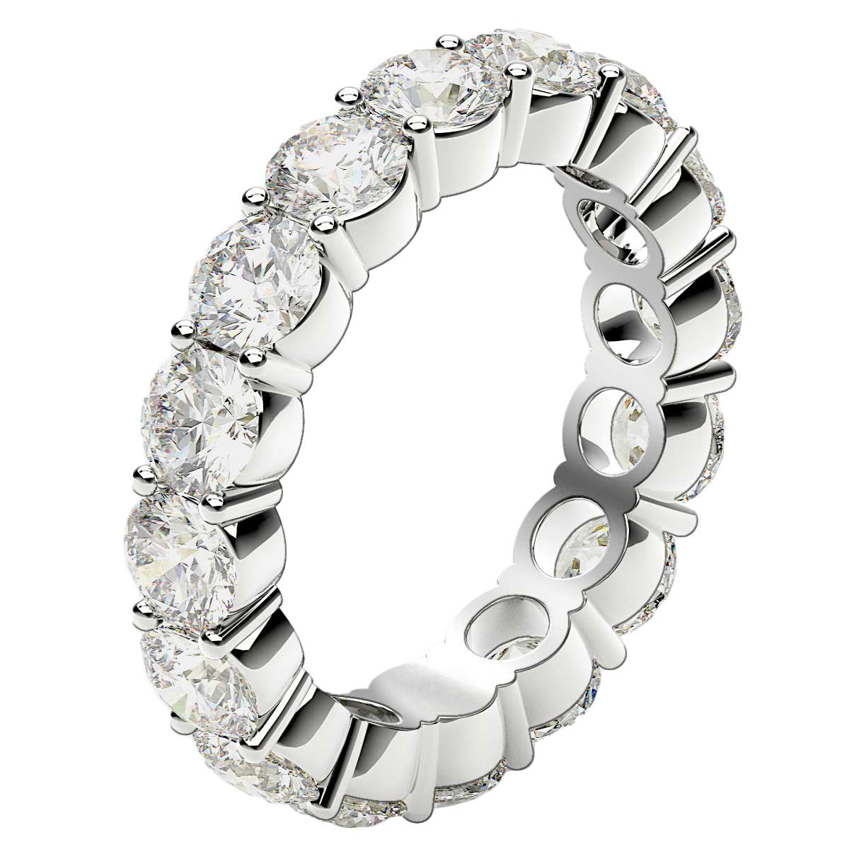 Round Cut Lab Grown Diamond Eternity Ring in 14k White Gold (4 cttw FG/VS2) Bids.com