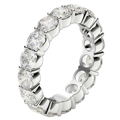 Round Cut Lab Grown Diamond Eternity Ring in 14k White Gold (4 cttw FG/VS2) Bids.com