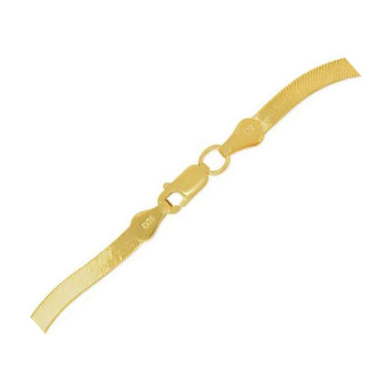 1.5mm 14k Yellow Gold Super Flex Herringbone Anklet Bids.com