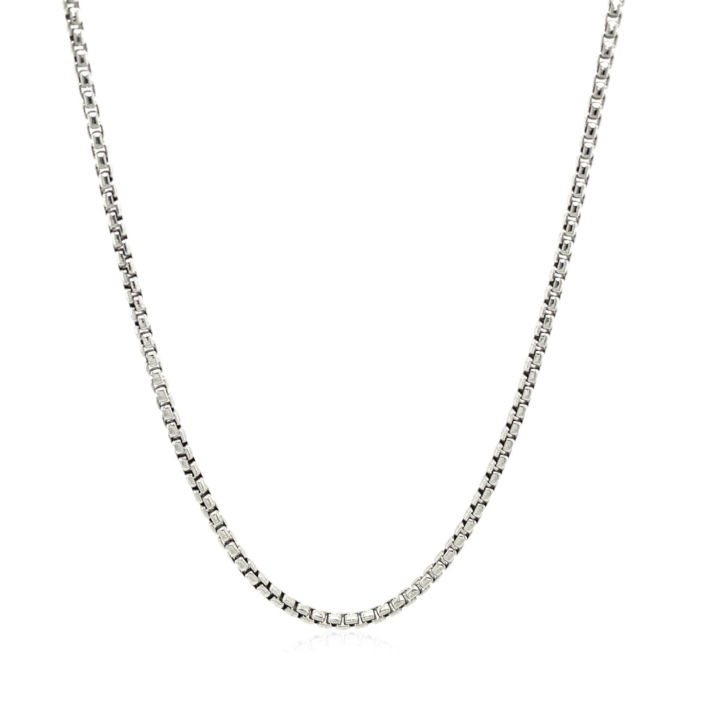 Sterling Silver Rhodium Plated Round Box Chain 1.8mm Bids.com