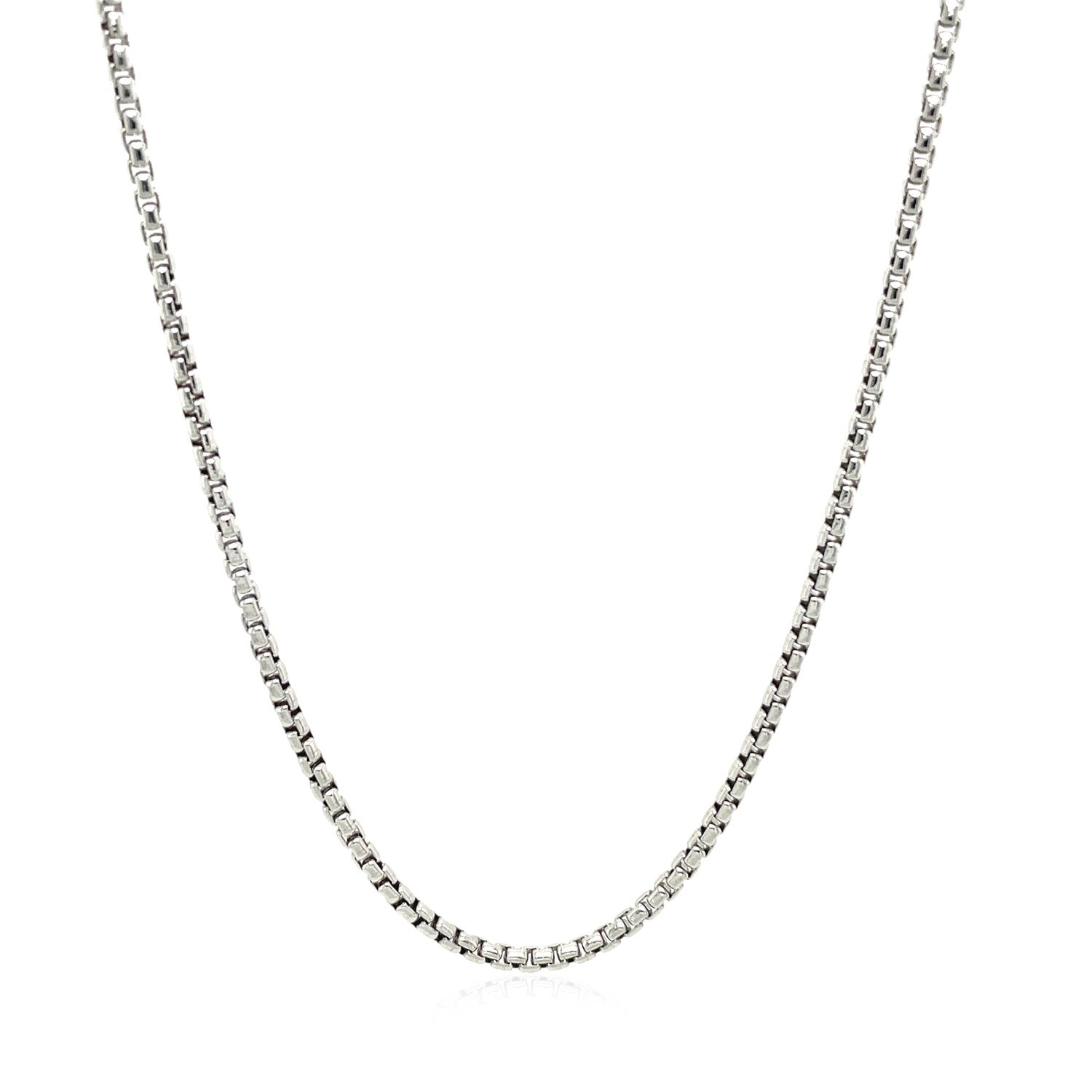 Sterling Silver Rhodium Plated Round Box Chain 1.8mm Bids.com