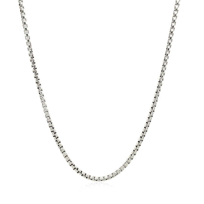 Sterling Silver Rhodium Plated Round Box Chain 1.8mm Bids.com