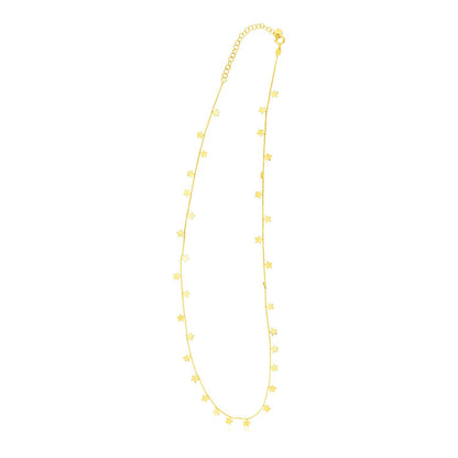 14K Yellow Gold Necklace with Dangling Stars Bids.com