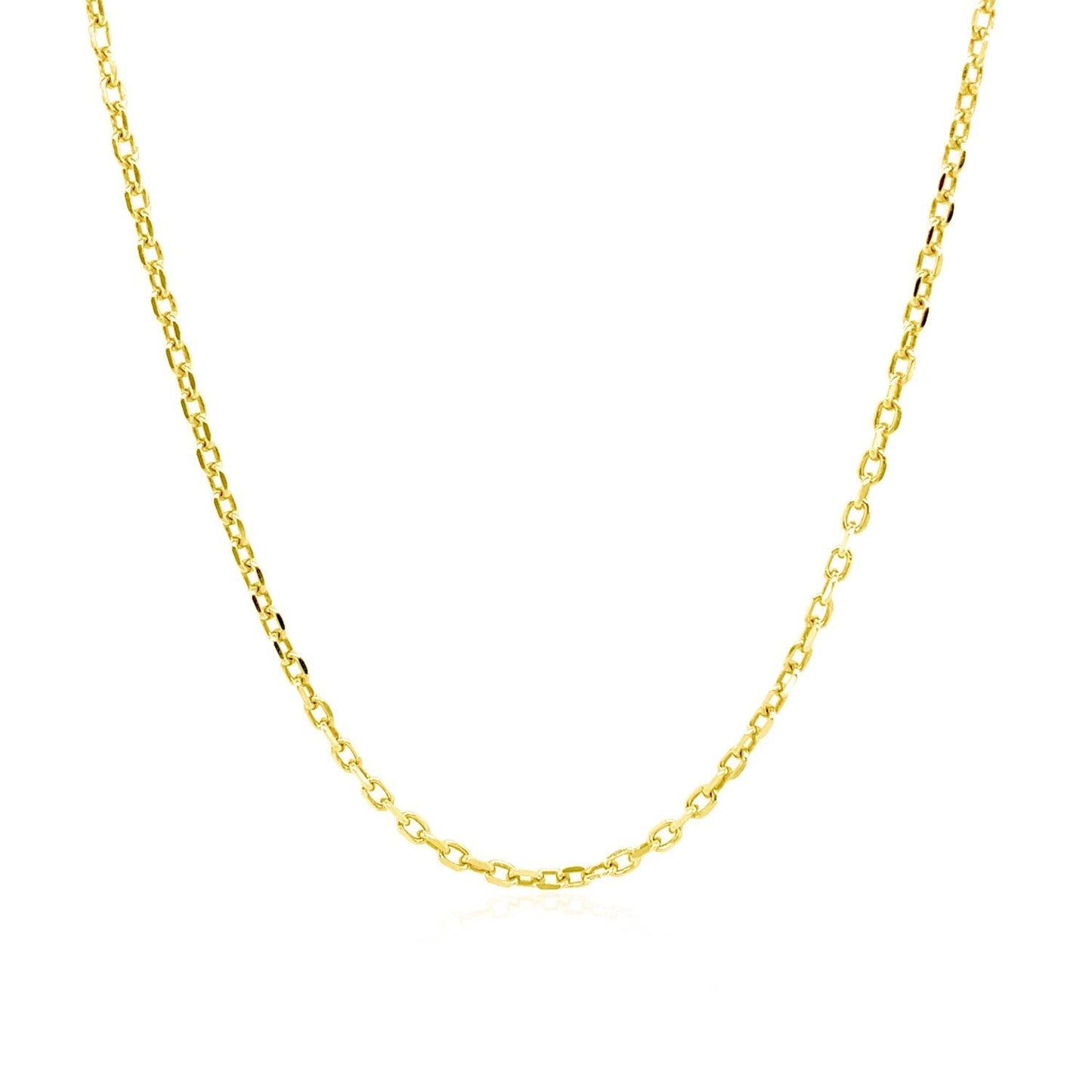 18k Yellow Gold Diamond Cut Cable Link Chain (1.40 mm) Bids.com