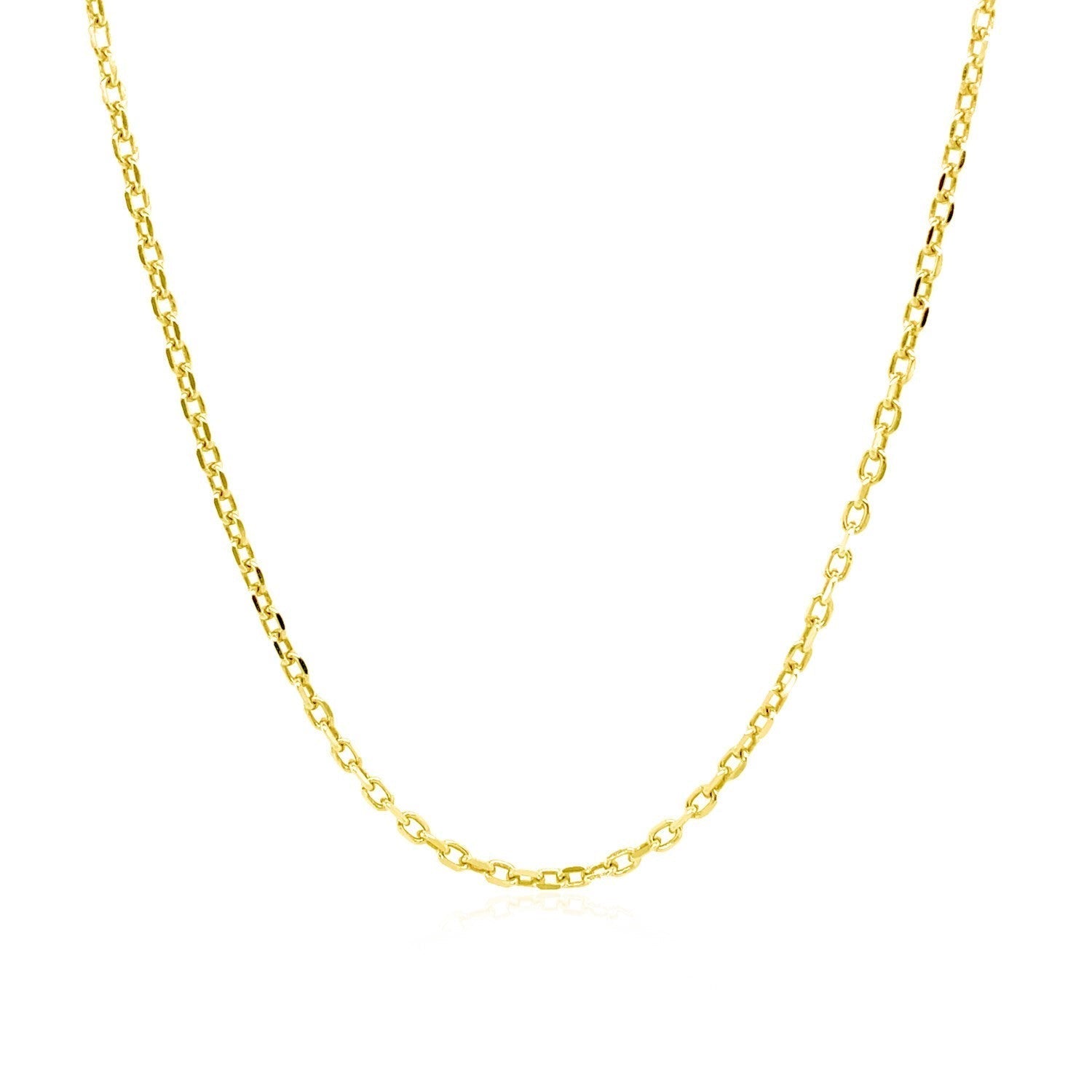 18k Yellow Gold Diamond Cut Cable Link Chain (1.40 mm) Bids.com