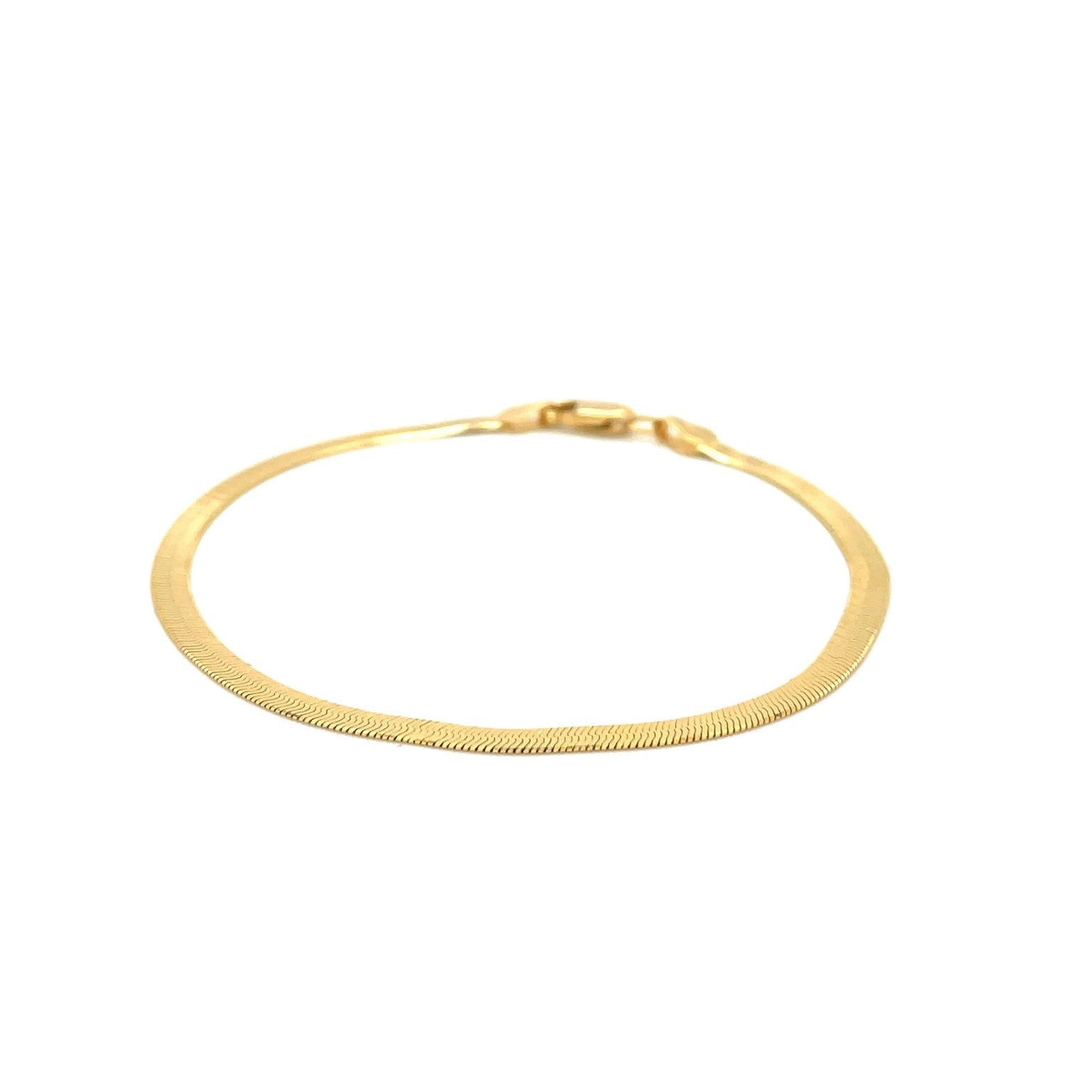 1.5mm 14k Yellow Gold Super Flex Herringbone Anklet Bids.com