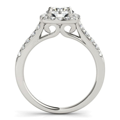 Square Shape Halo Diamond Engagement Ring in 14k White Gold (1 1/2 cttw) Bids.com