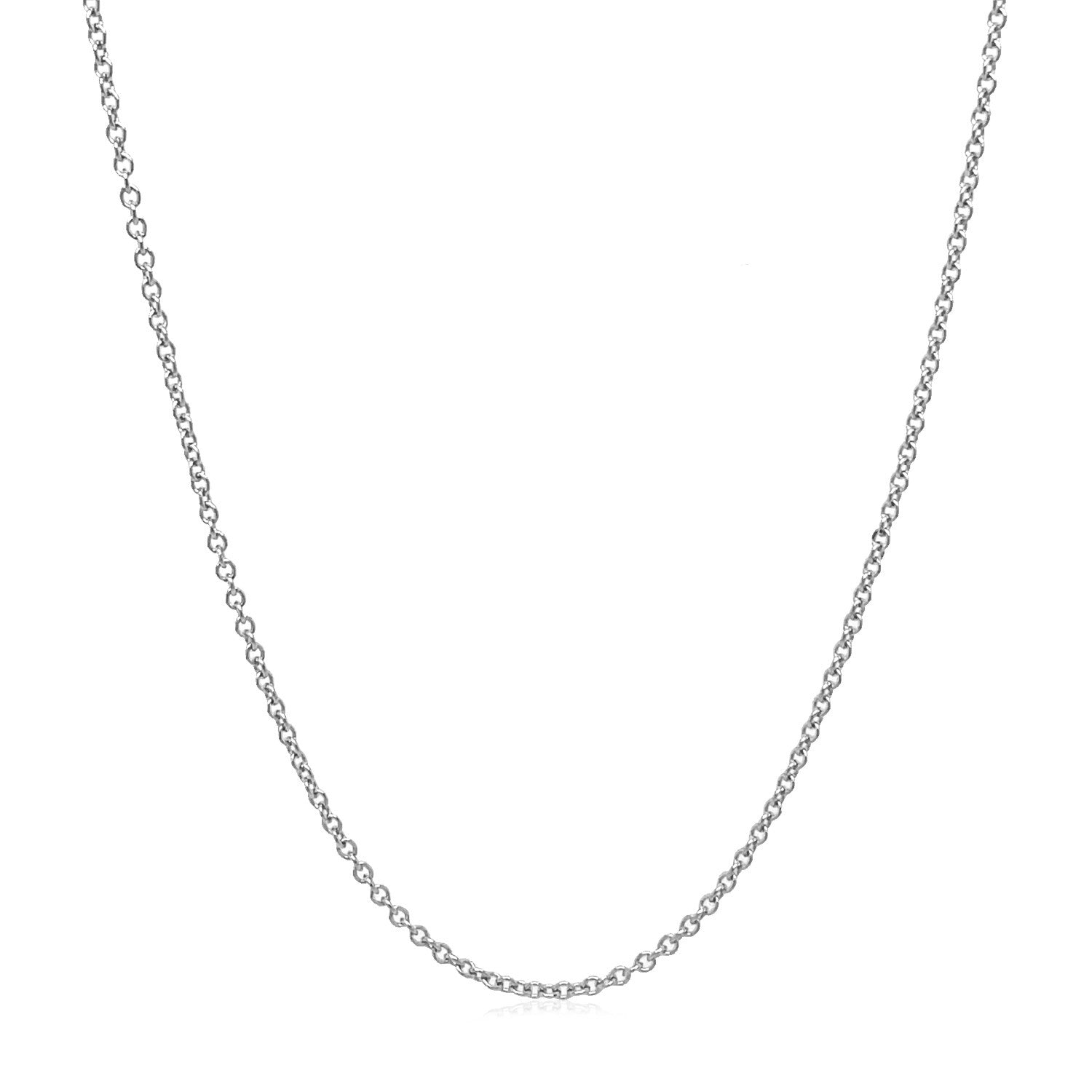 14k White Gold Round Cable Link Chain 1.3mm Bids.com
