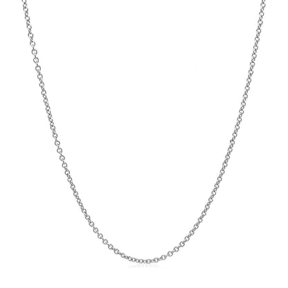 14k White Gold Round Cable Link Chain 1.3mm Bids.com