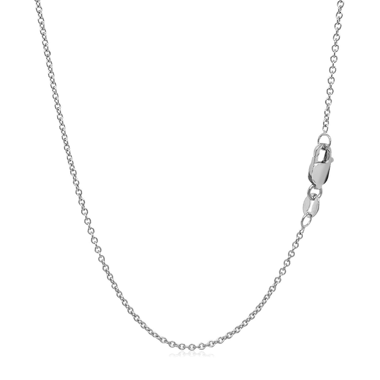 14k White Gold Round Cable Link Chain 1.3mm Bids.com