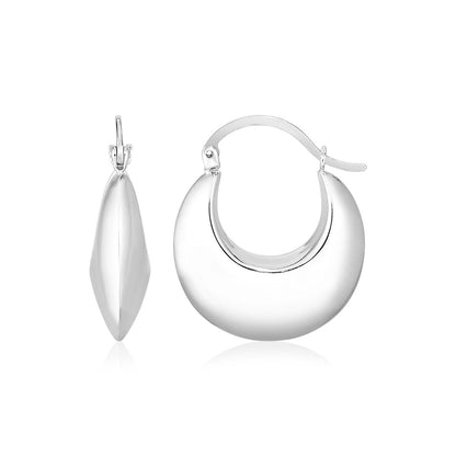 Sterling Silver Polished Puffed Hoop Earrings Bids.com