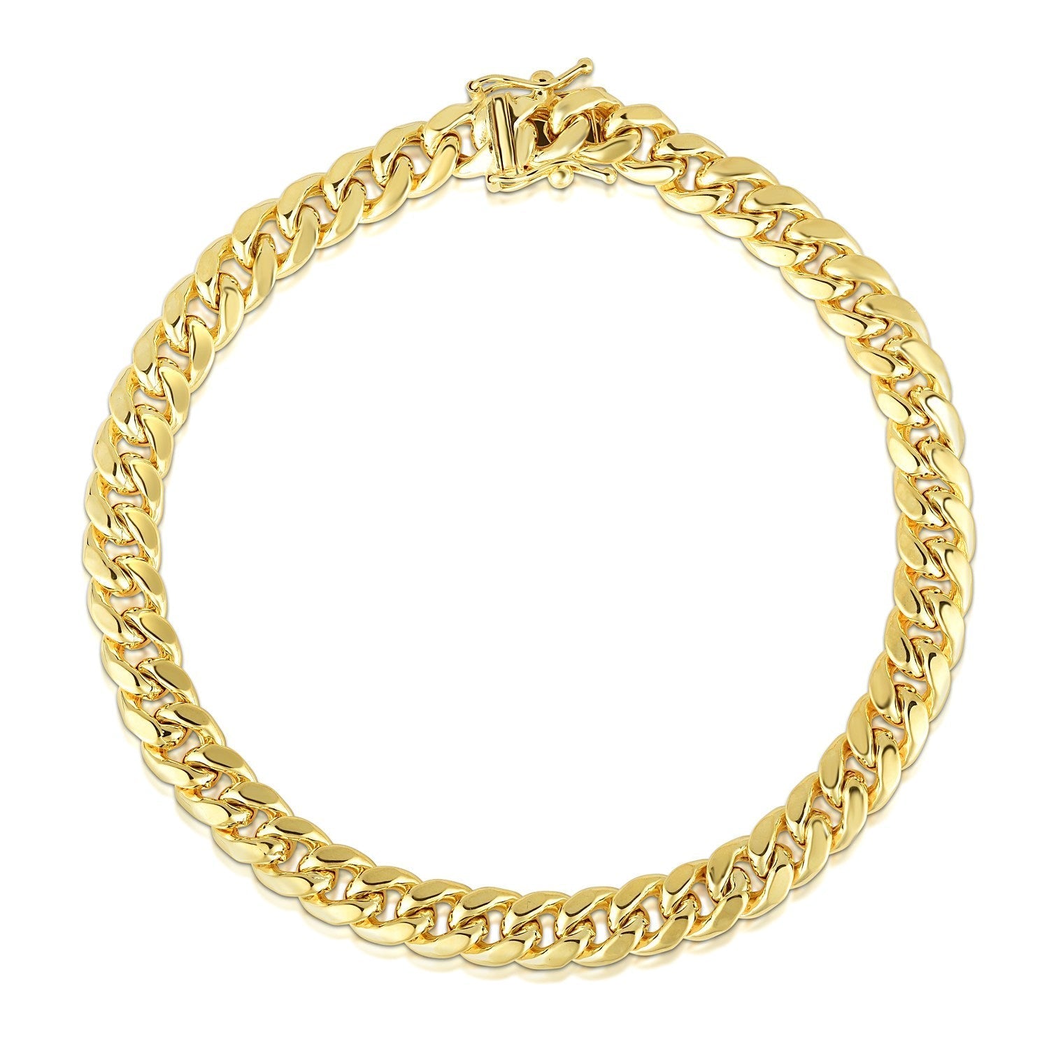 10.5mm 14k Yellow Gold Semi Solid Miami Cuban Bracelet Bids.com