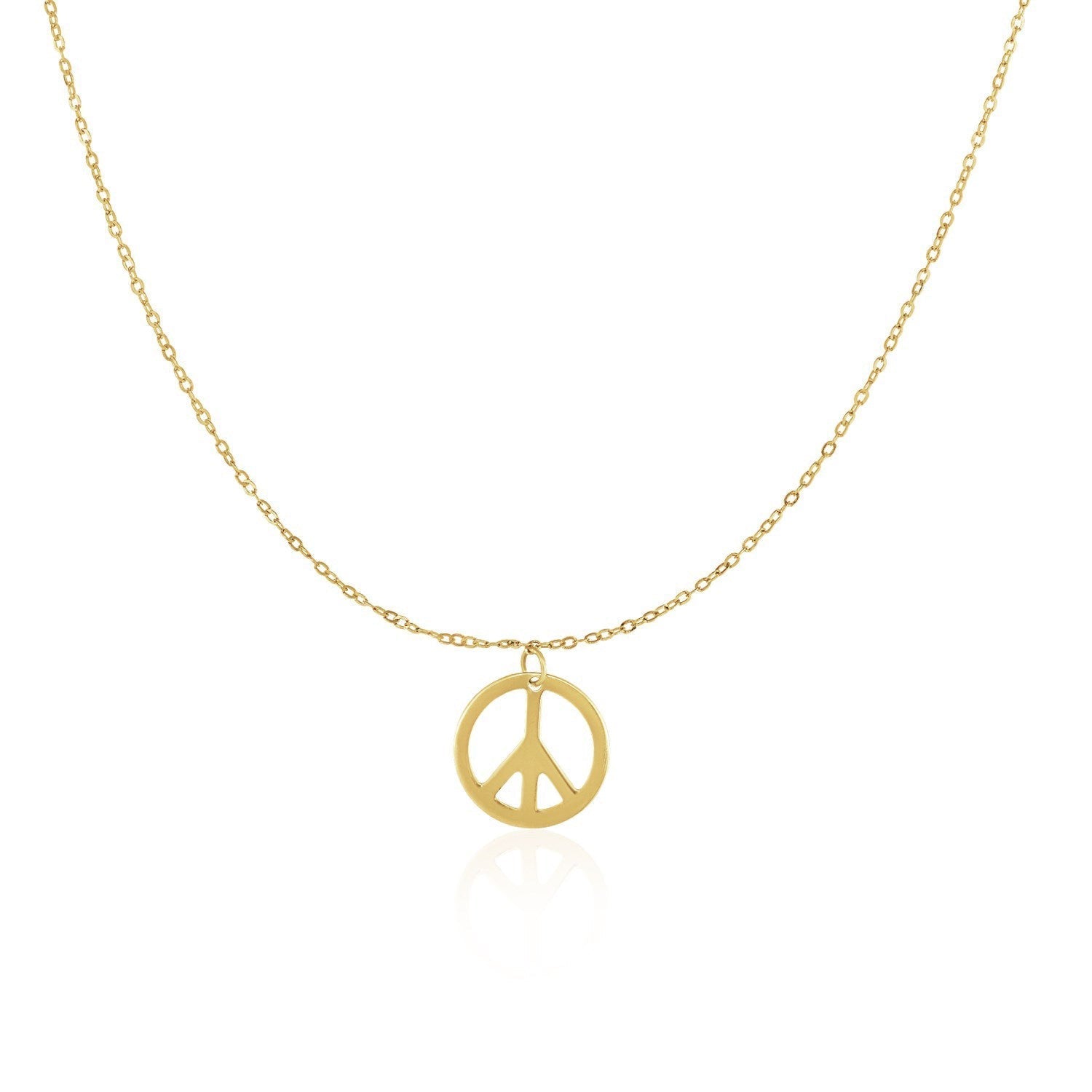 14k Yellow Gold with Peace Symbol Pendant Bids.com