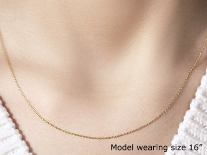 10k Yellow Gold Oval Cable Link Chain (0.97 mm) Bids.com