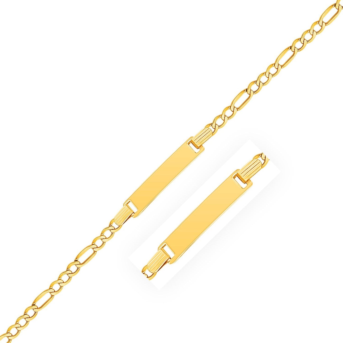14k Yellow Gold Figaro Link Children's ID Bracelet Bids.com