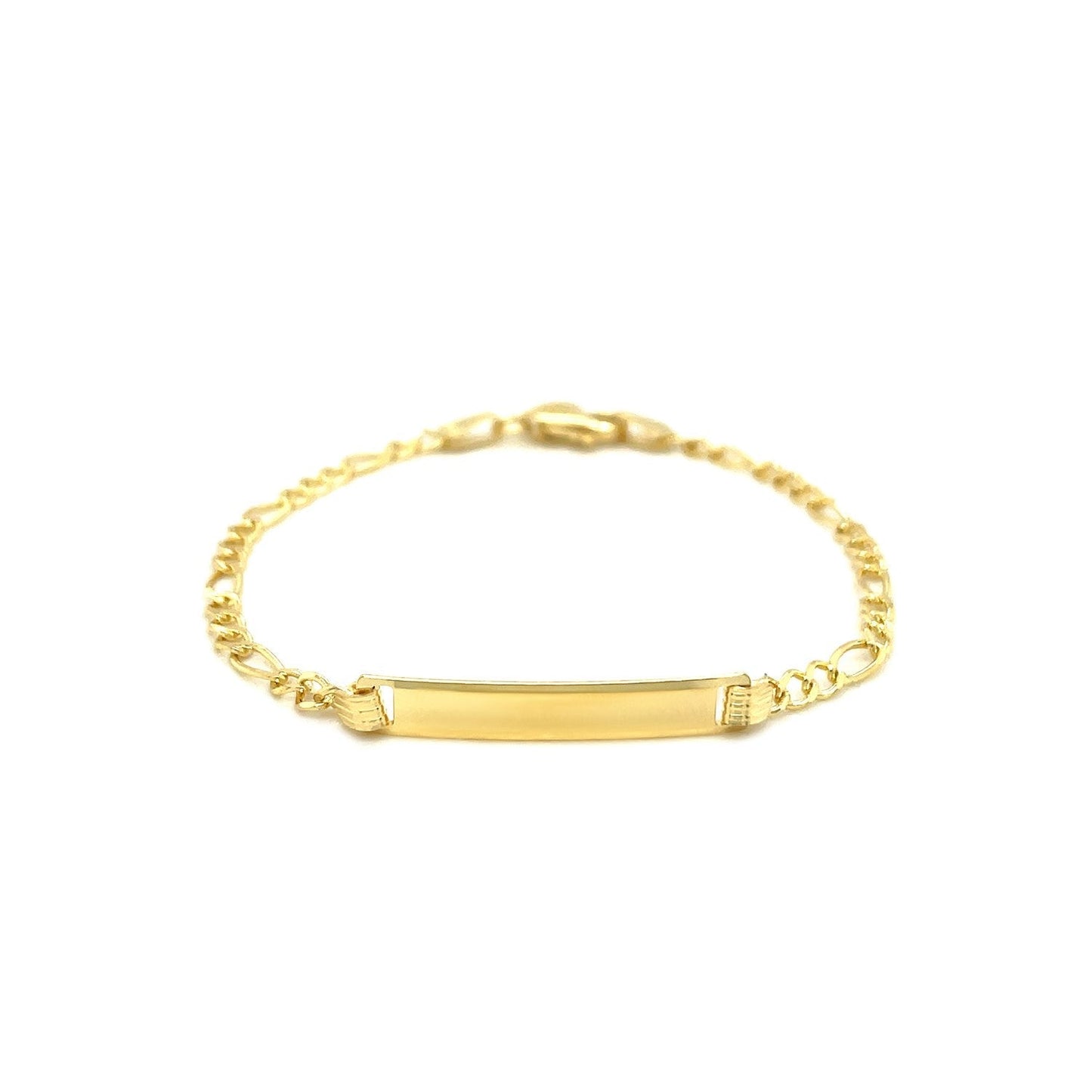 14k Yellow Gold Figaro Link Children's ID Bracelet Bids.com