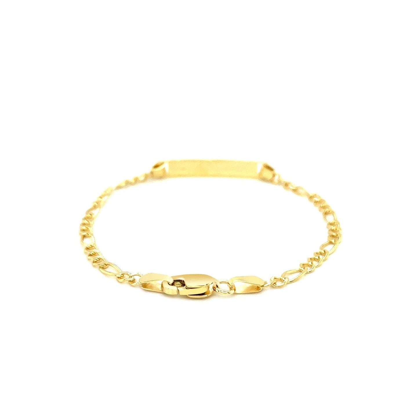 14k Yellow Gold Figaro Link Children's ID Bracelet Bids.com