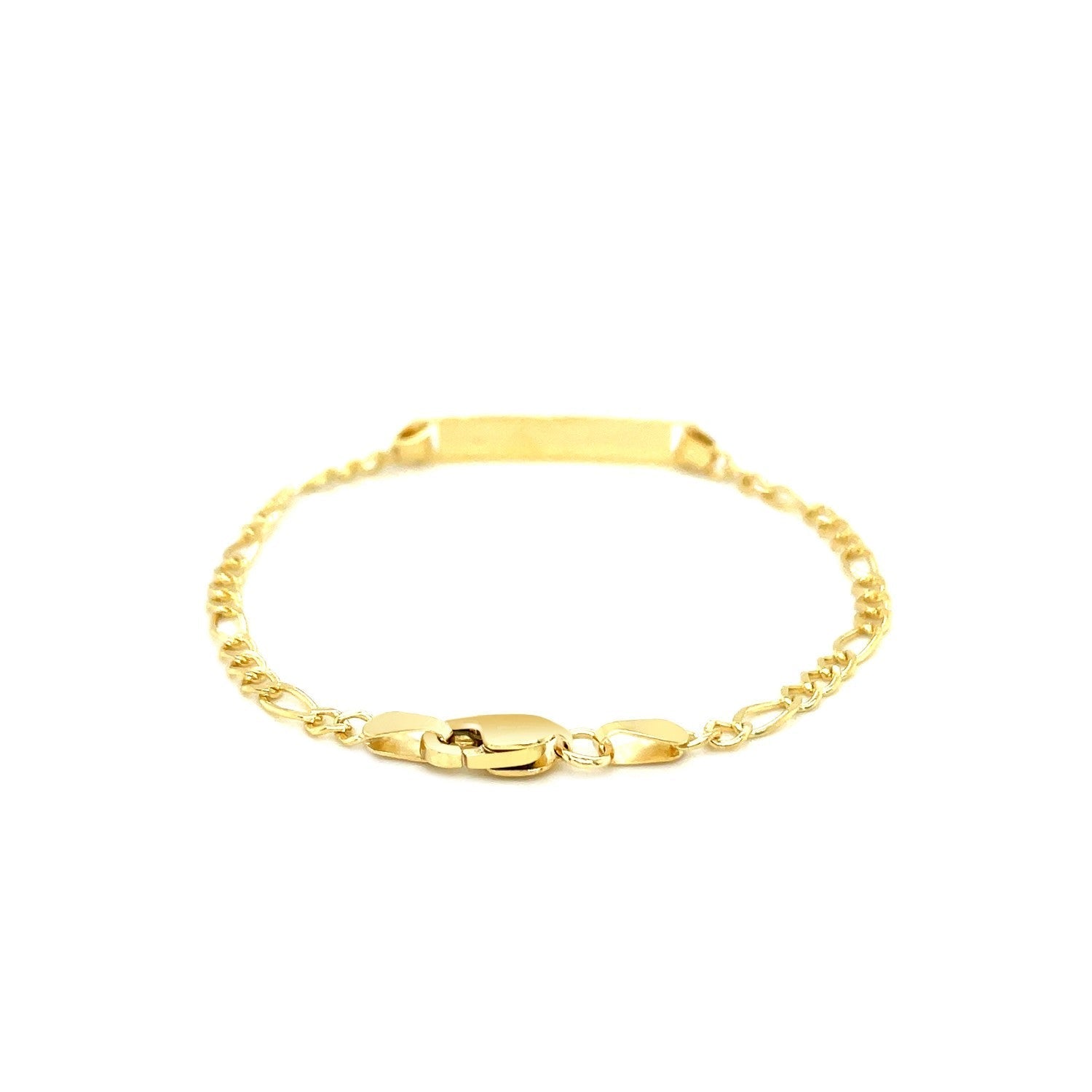 14k Yellow Gold Figaro Link Children's ID Bracelet Bids.com