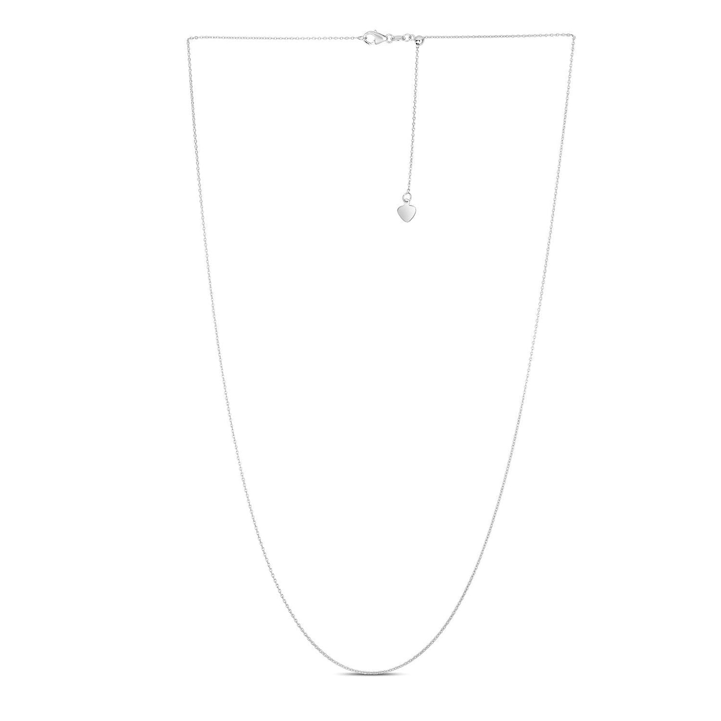 Adjustable Cable Chain in 14k White Gold (1.0mm) Bids.com
