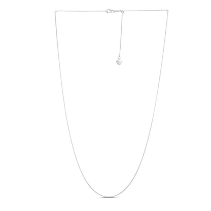 Adjustable Cable Chain in 14k White Gold (1.0mm) Bids.com