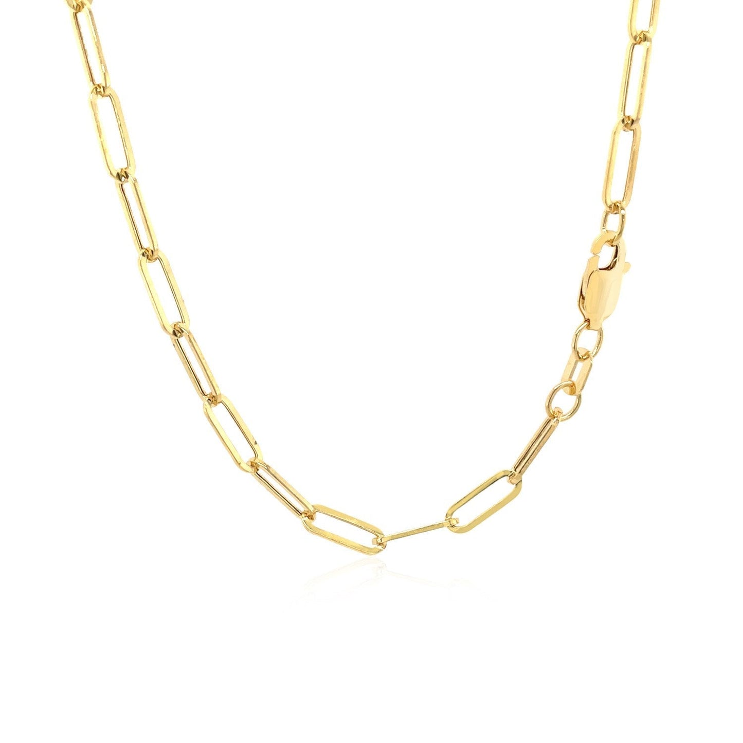 14K Yellow Gold Wide Paperclip Chain (3.3mm) Bids.com