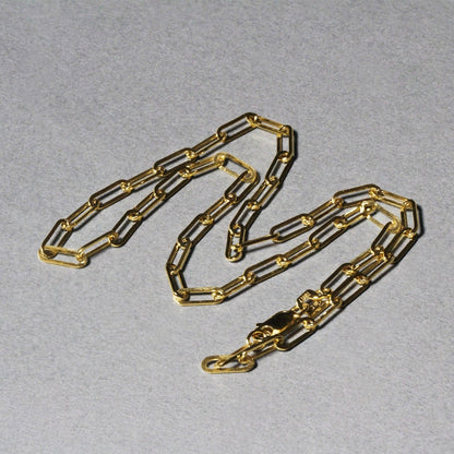 14K Yellow Gold Wide Paperclip Chain (3.3mm) Bids.com
