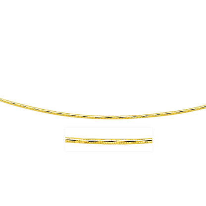 14k Yellow Gold Round Omega Necklace with Diamond Cuts (1.5 mm) Bids.com
