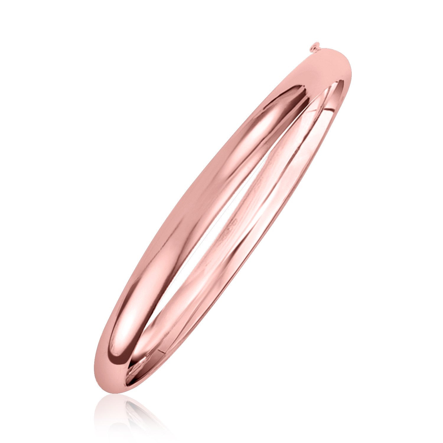 14k Rose Gold 5mm Fancy Shiny Dome Bangle Bids.com