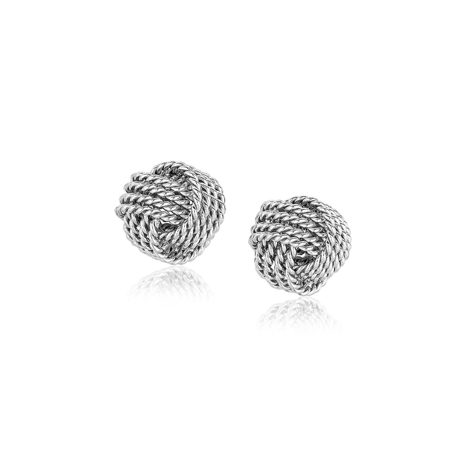 Sterling Silver Textured Love Knot Stud Style Earrings Bids.com