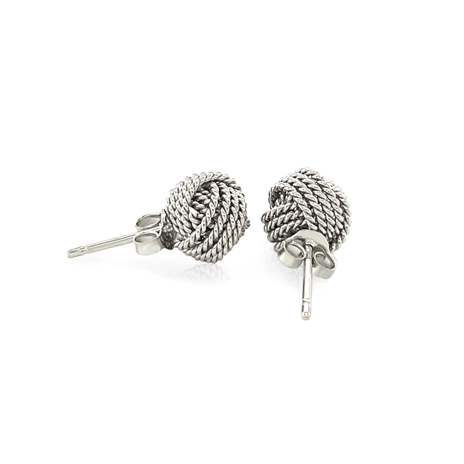 Sterling Silver Textured Love Knot Stud Style Earrings Bids.com