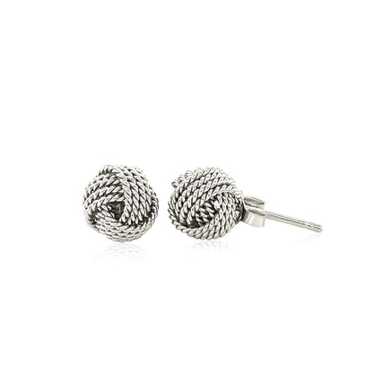 Sterling Silver Textured Love Knot Stud Style Earrings Bids.com