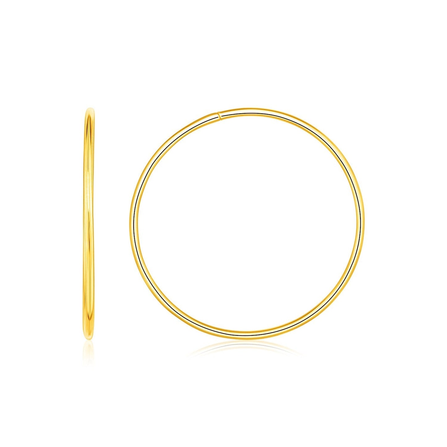 Endless Hoop Style Earrings in 14K Yellow Gold Bids.com