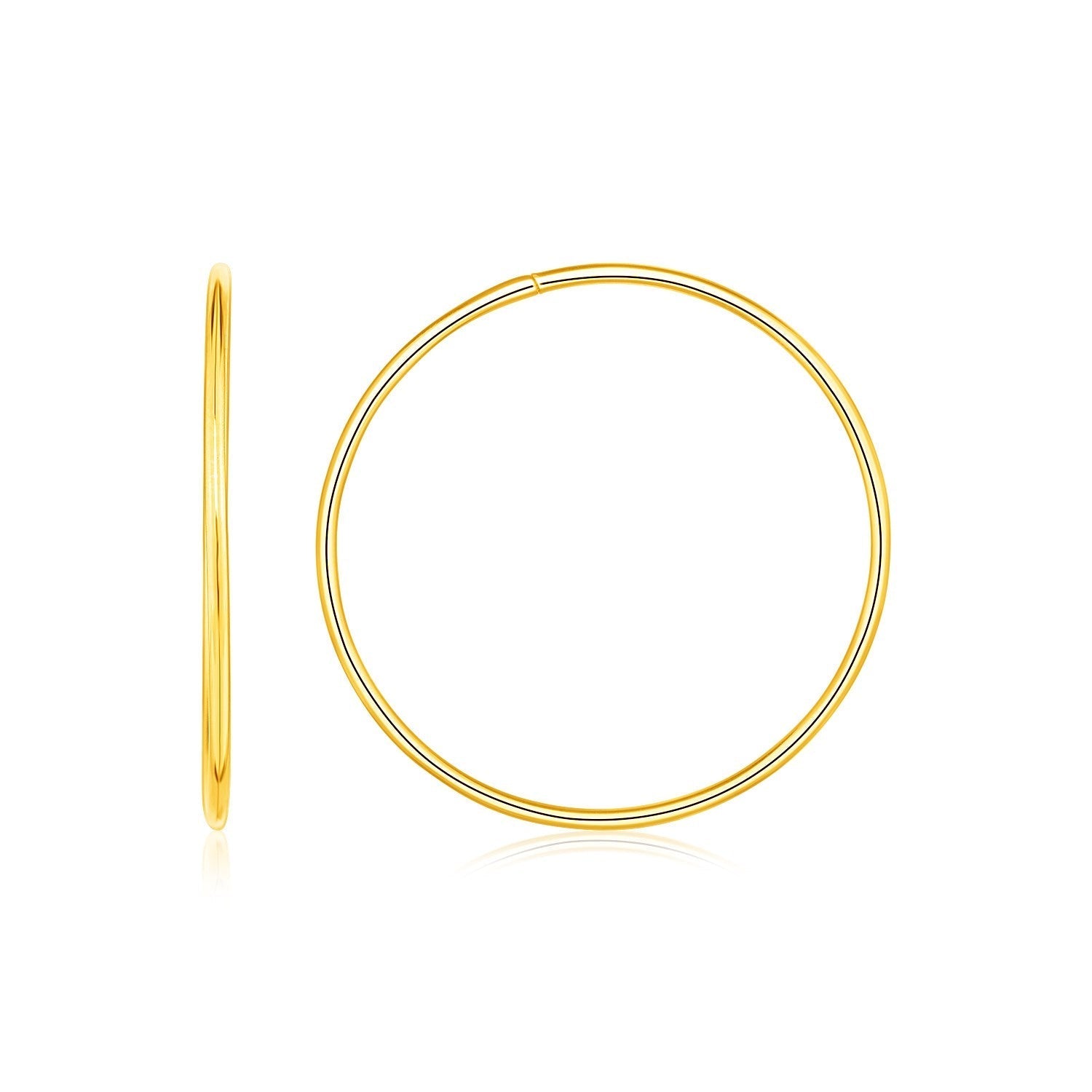 Endless Hoop Style Earrings in 14K Yellow Gold Bids.com