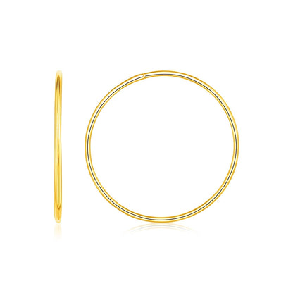 Endless Hoop Style Earrings in 14K Yellow Gold Bids.com