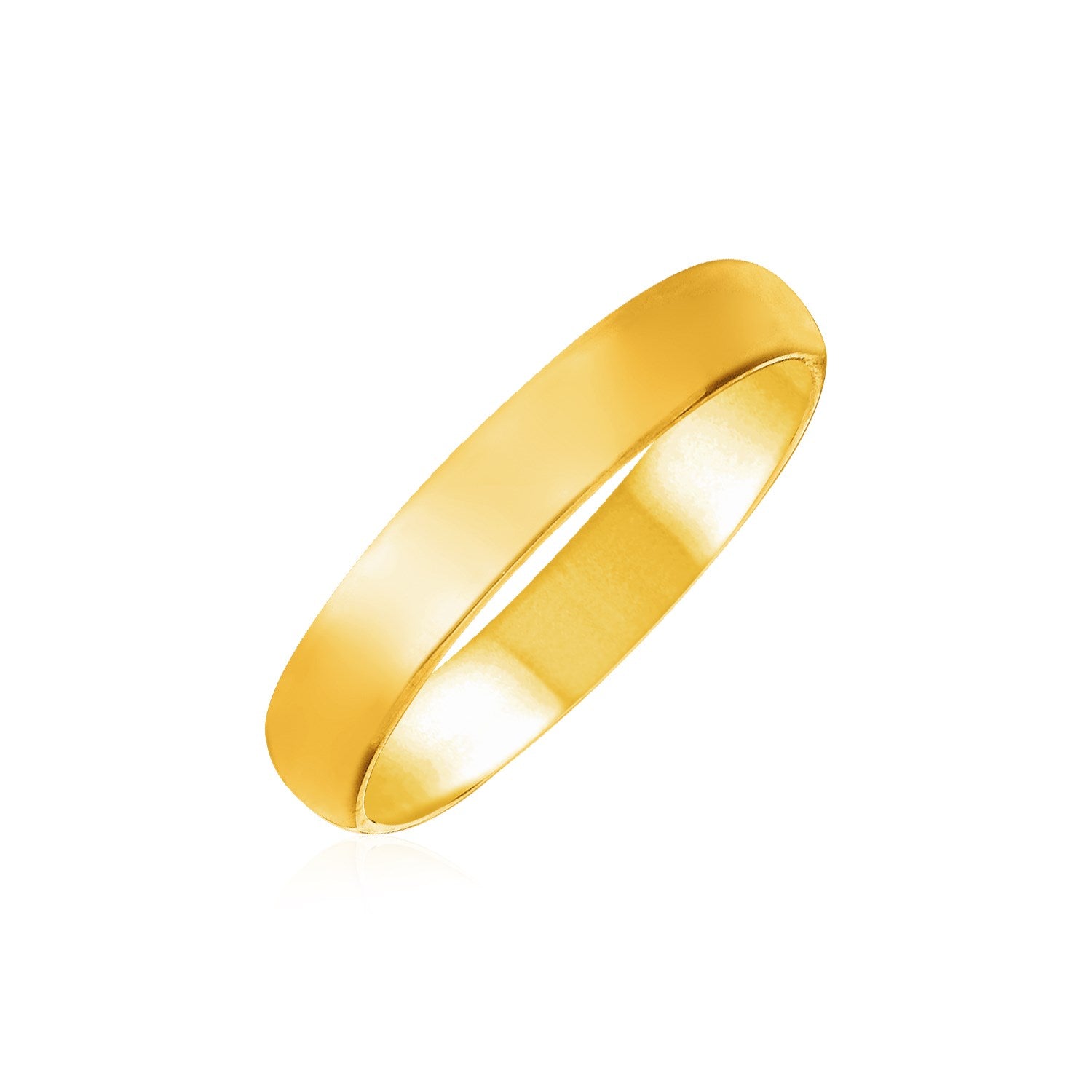 14k Yellow Gold 4mm Comfort Fit Wedding Band Bids.com