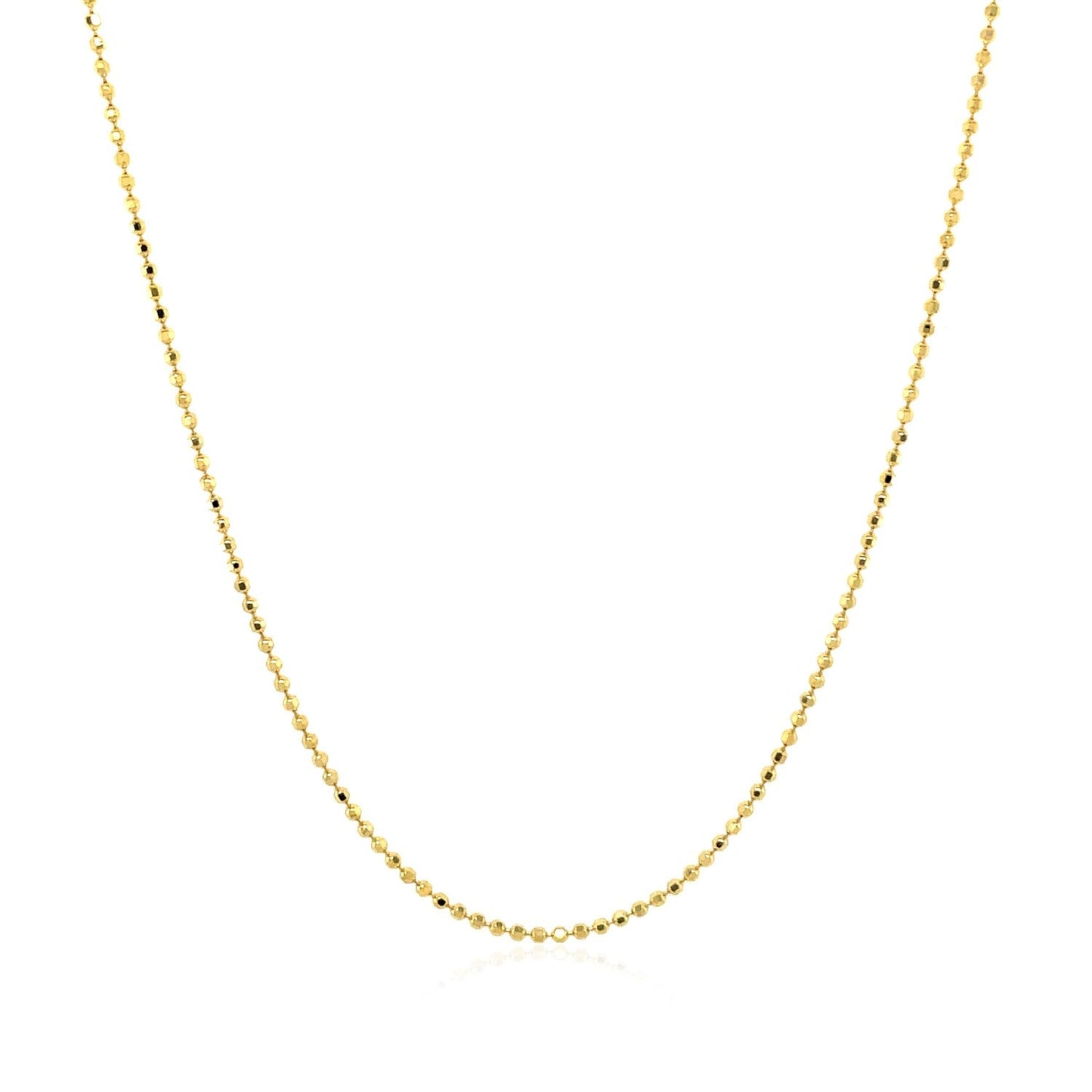 14k Yellow Gold Diamond Cut Bead Chain 1.0mm Bids.com