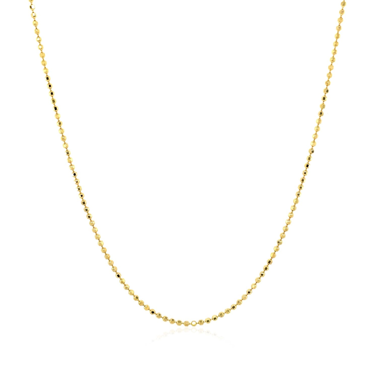 14k Yellow Gold Diamond Cut Bead Chain 1.0mm Bids.com