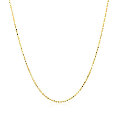 14k Yellow Gold Diamond Cut Bead Chain 1.0mm Bids.com