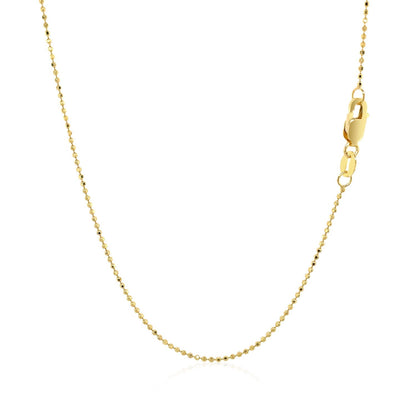 14k Yellow Gold Diamond Cut Bead Chain 1.0mm Bids.com
