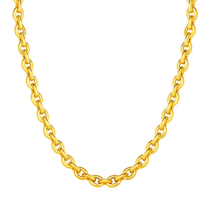 14k Yellow Gold Polished Oval Link Necklace Bids.com