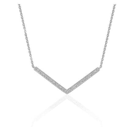 Diamond Chevron Pendant in 14k White Gold (1/3 cttw) Bids.com