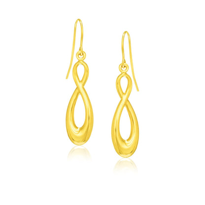 14k Yellow Gold Polished Earrings in Infinity Design Bids.com