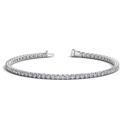 Lab Grown Round Diamond Tennis Bracelet in 14k White Gold (3 cctw F/G  VS2/SI1) Bids.com