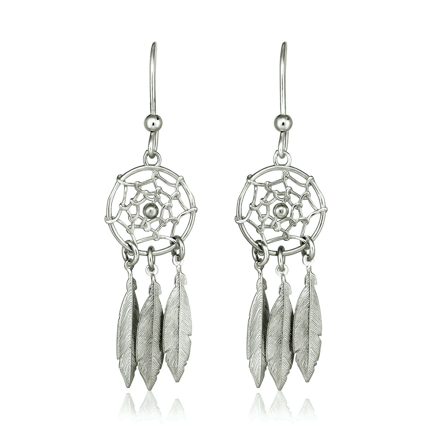 Sterling Silver Dream Catcher Dangle Earrings Bids.com