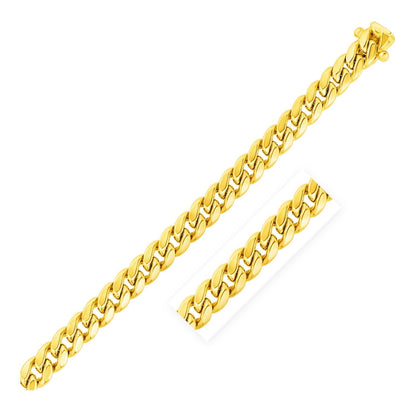 9.0mm 14k Yellow Gold Semi Solid Miami Cuban Bracelet Bids.com