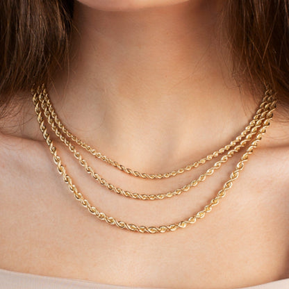 14k Yellow Gold Light Rope Chain (4.30 mm) Bids.com